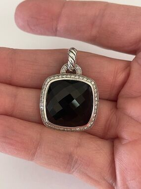 $1450 David Yurman Black Onyx & Diamond Pendant Enhancer